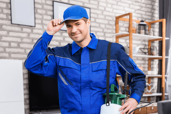 Smiling pest control technician
