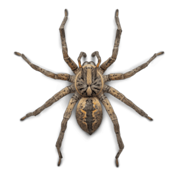 wolf spider white background