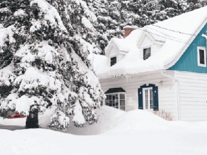 House covered with snow