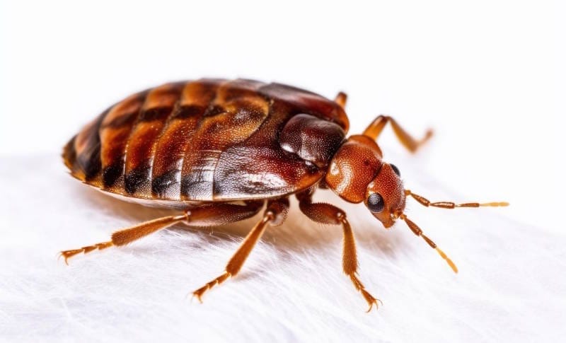 A close-up of a bed bug