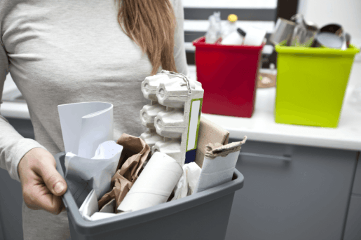 Woman throwing the garbage