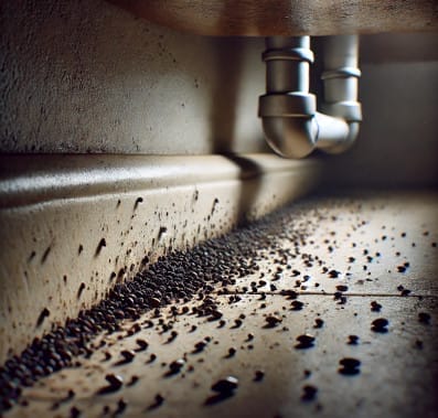Scattered Cockroach droppings