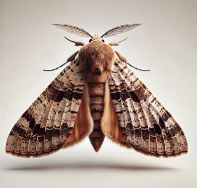 Close-up image of a Brown House Moth.